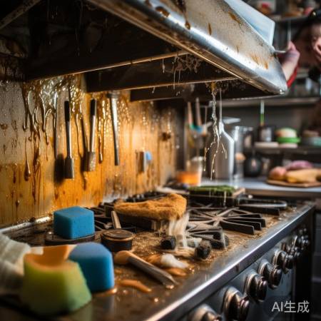 油烟机角落清洁，小心刮花表面