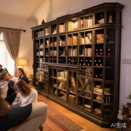 闲置酒柜变书柜，家居生活更惬意