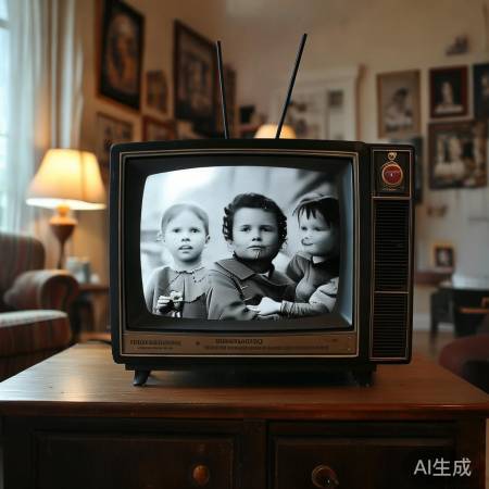 黑白电视，温馨角落风景