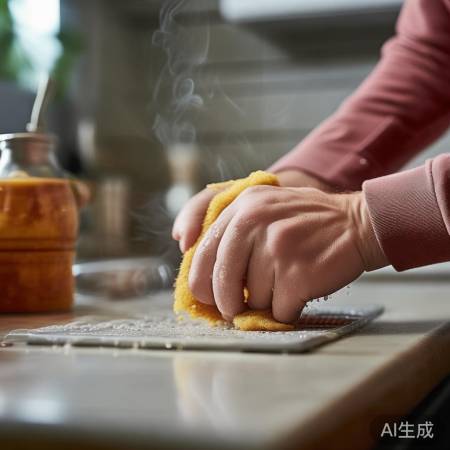 “擦拭插座,轻柔勿损,油垢用热