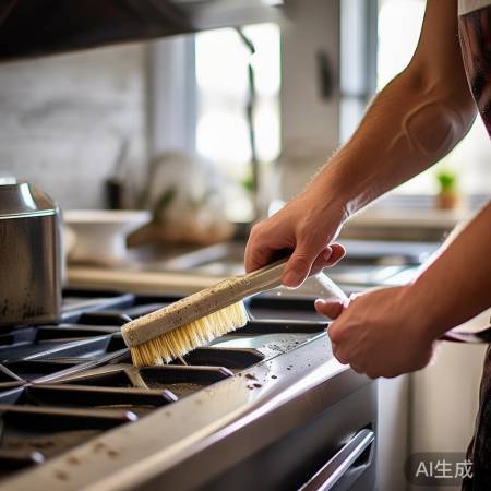 刷洗油烟机，轻柔不伤表面