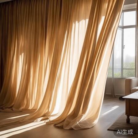 落地窗帘扩空间，半遮半掩显私密