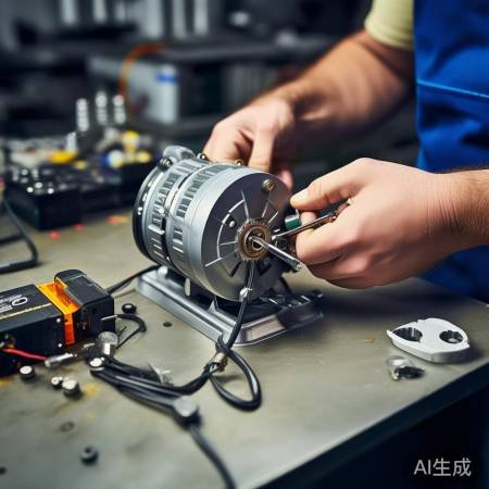 组装电机,连接电池盒