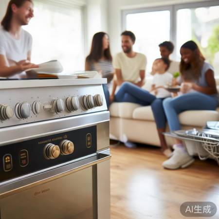 “金柜灶一键洗碗，轻松洁净如新