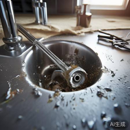 “排水管堵塞,用钳子清理。”