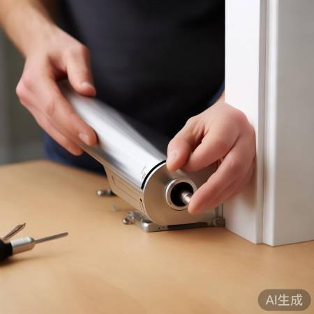 安装智能锁底座,拧紧螺丝