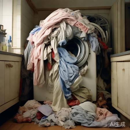 洗衣机旁堆衣影响洗净