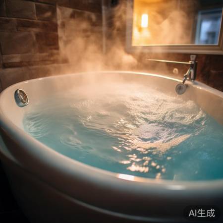 温暖冬天,热水澡舒适