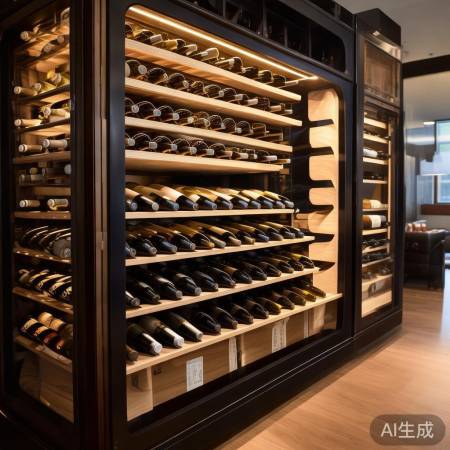 红酒柜设计合理，酒瓶舒适摆放
