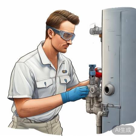 安装进气阀,方向勿搞反