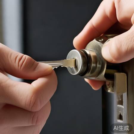 慢慢旋转钥匙，锁即开。