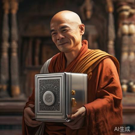 和尚保险柜守护佛经