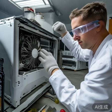 检查空调内部部件，小心操作拧紧