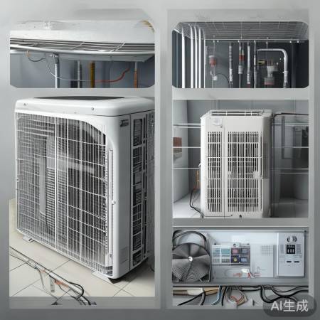 手控接线图：室外机接电源、制冷