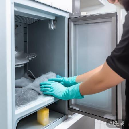 用洗洁精温水擦洗消毒柜内胆