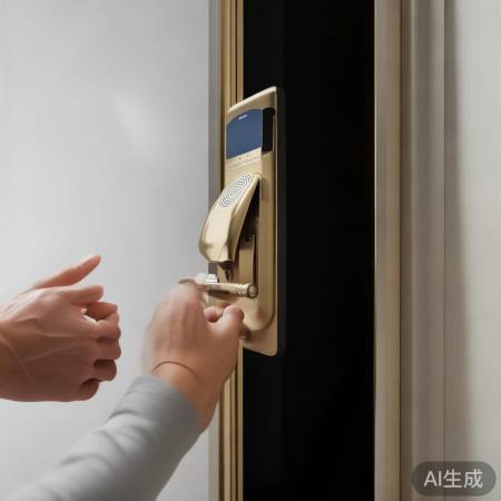 指纹锁操作简单，小屏易用