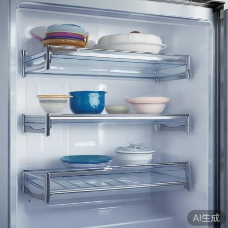 冰箱隔板放碗筷,通风防脏。