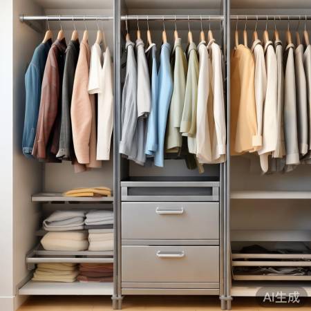 抽拉裤架收纳强大，衣物井然有序