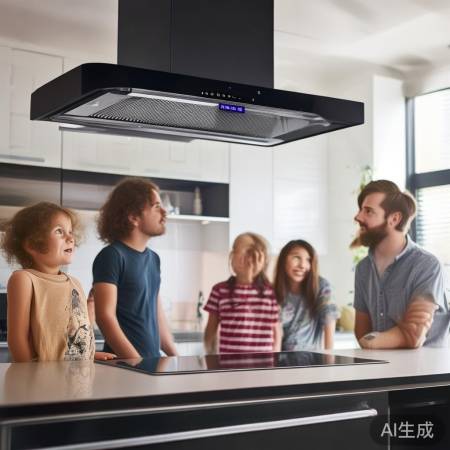 “超静音油烟机，50分贝低噪体