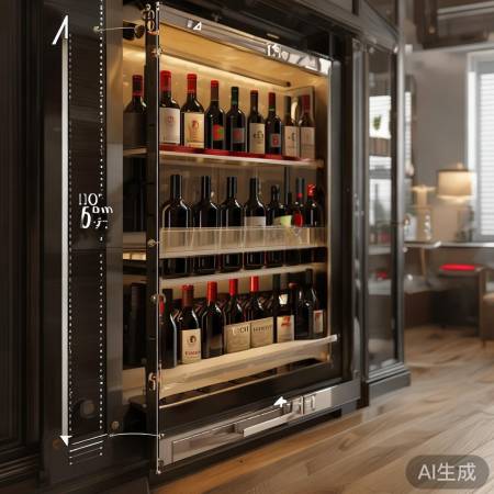 酒柜红酒层板宜65-75cm