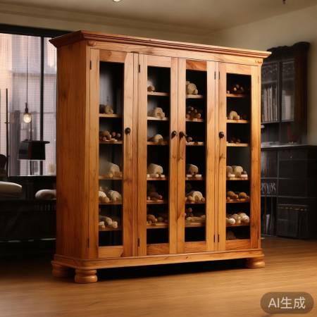 实木红酒柜，纹理自然无化学味