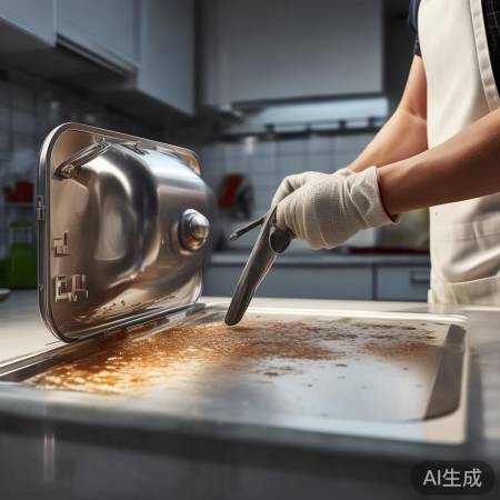 “检查油烟机盖，拆盖清理”