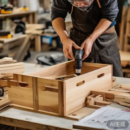 制作箱体,需切割木板、组装拼接