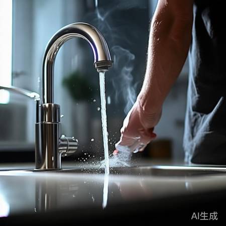 热水阀打开，水加热中