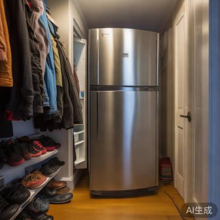 门厅放冰箱不协调且拥挤