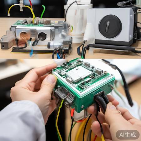 安装指纹锁大脑，简单拼电路