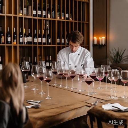 选红酒看酒标、闻香、品酒