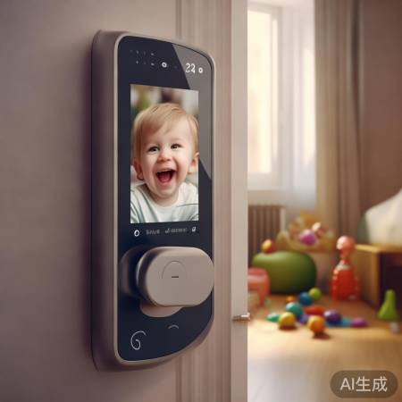 “门锁一键通话,方便温馨”