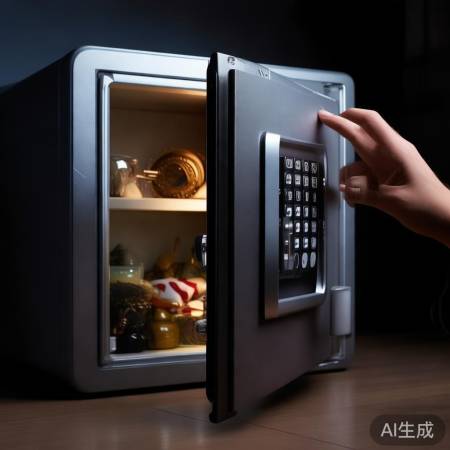 保险柜门开，确认安全再取物
