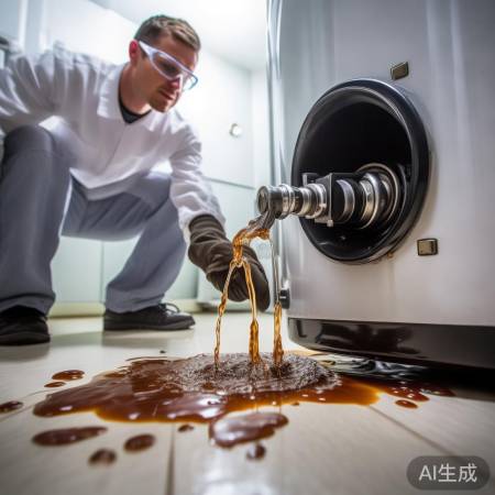 热水器排污，污水流出