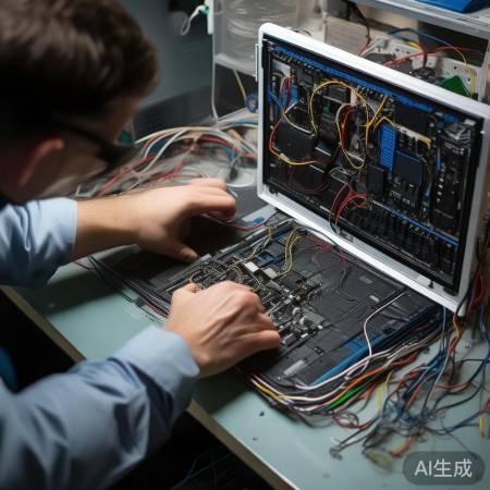 组装电线，反向安装螺丝