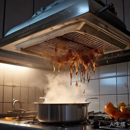 油烟机反味,油脂积累堵塞。