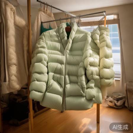 晾羽绒服，勿折叠。