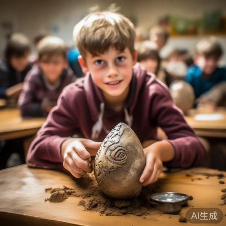 少年发现恐龙蛋化石，激励科学探