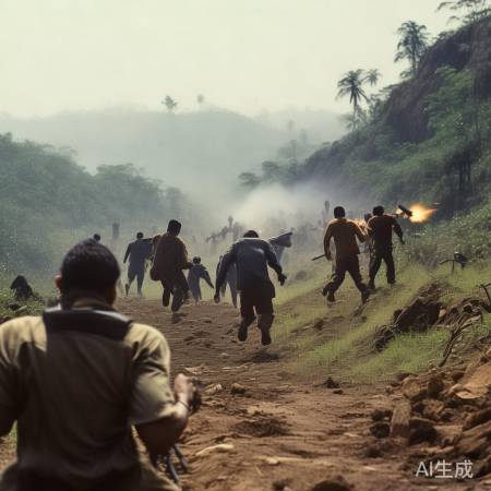 缅北电诈武装AK47扫射逃犯