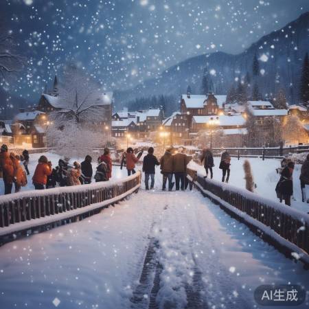 周末浪漫降雪,美不胜收